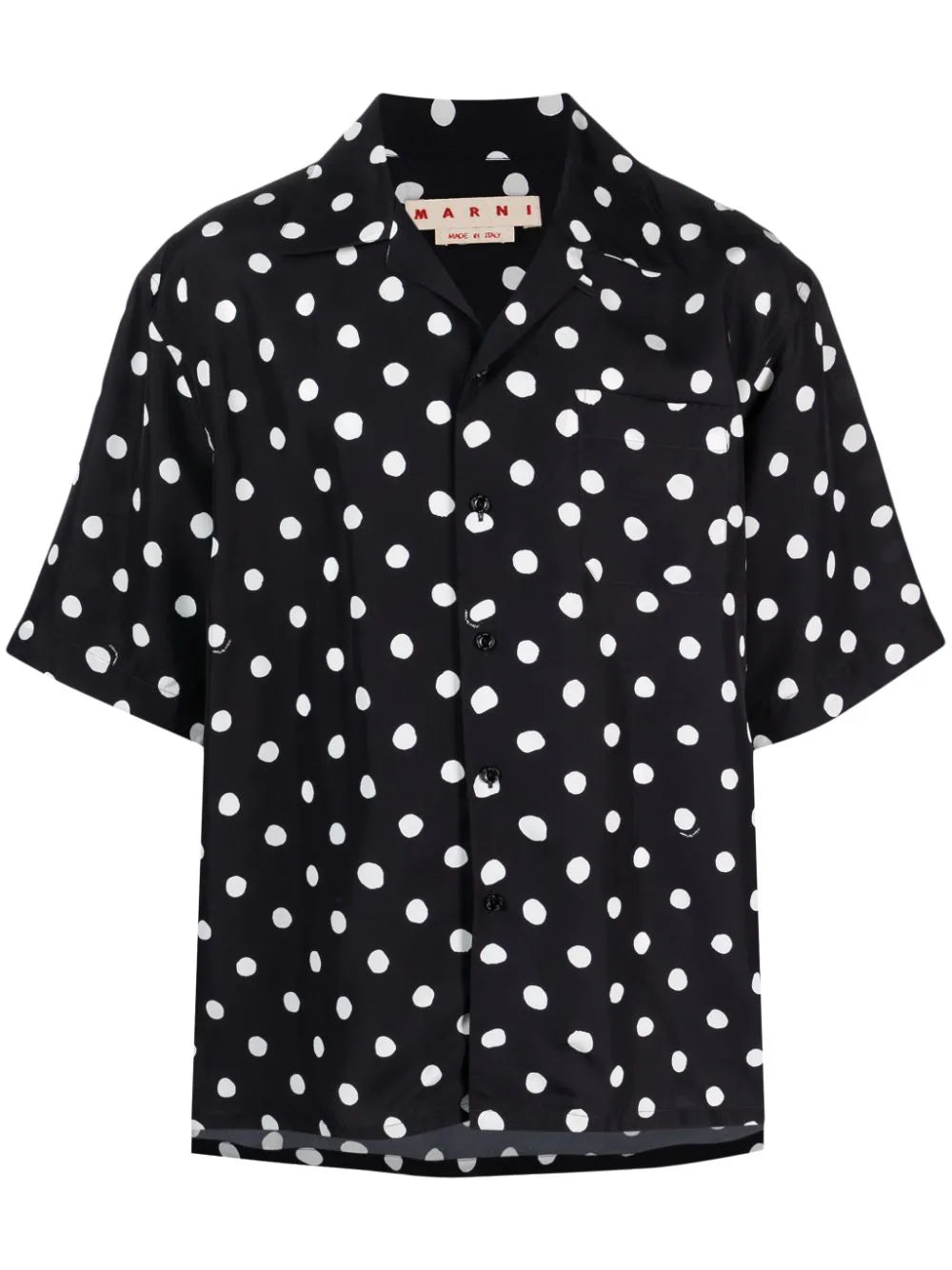 Polka-Dot Print Short-Sleeved Shirt