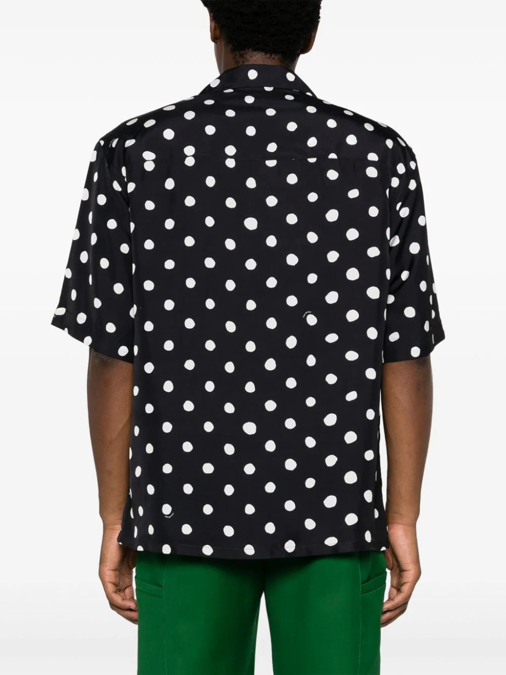 Polka-Dot Print Short-Sleeved Shirt