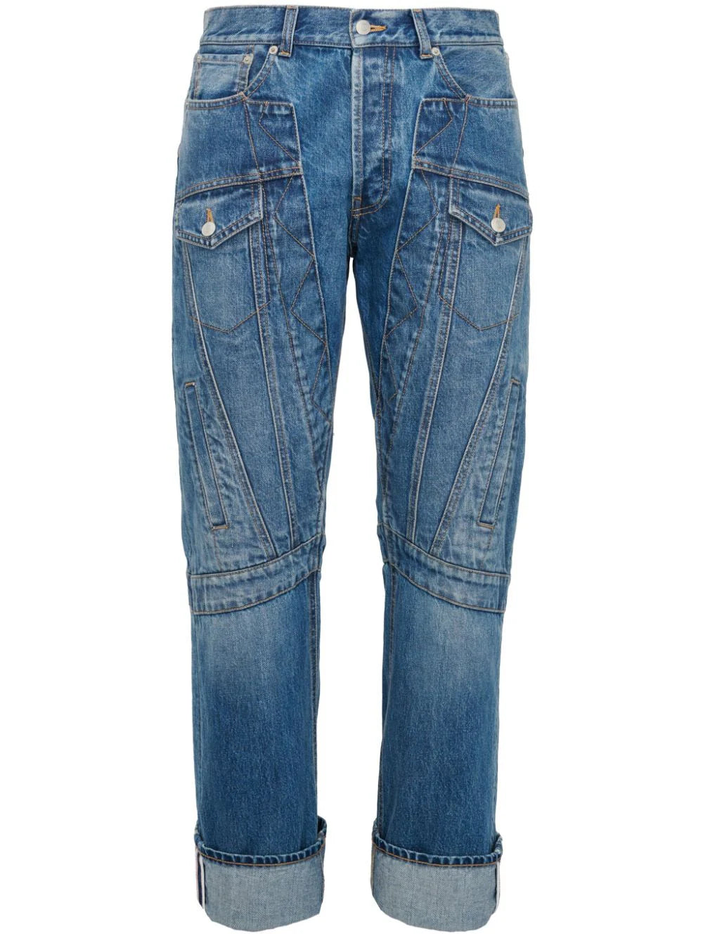 Mid-Rise Straight-Leg Jeans