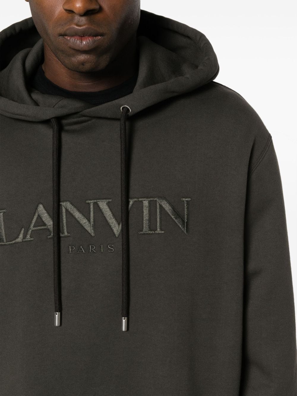 Logo-Embroidery Cotton Hoodie