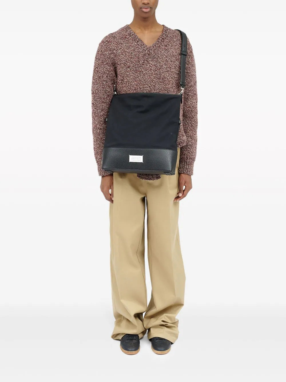 Numbers-Motif Messenger Bag