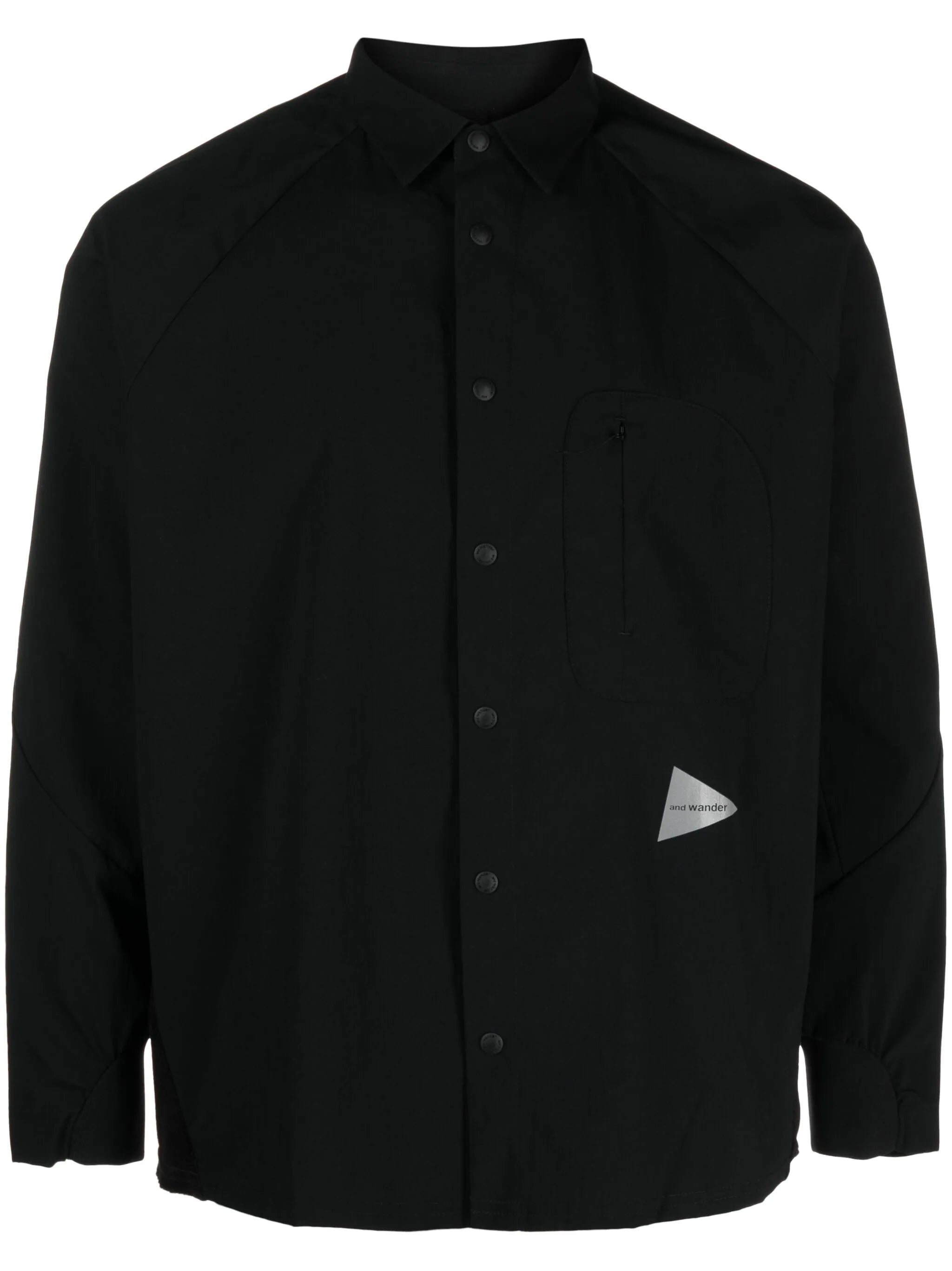 Logo-Patch Spread-Collar Shirt