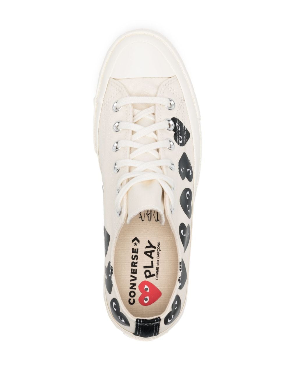 Multi Hearts-Print Low-Top Sneakers