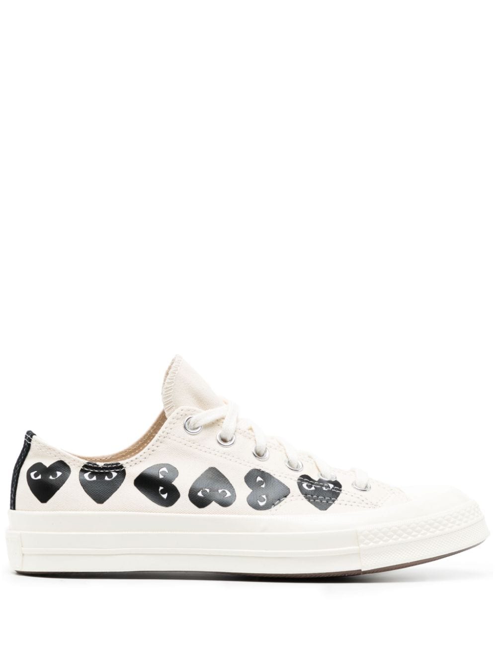 Multi Hearts-Print Low-Top Sneakers