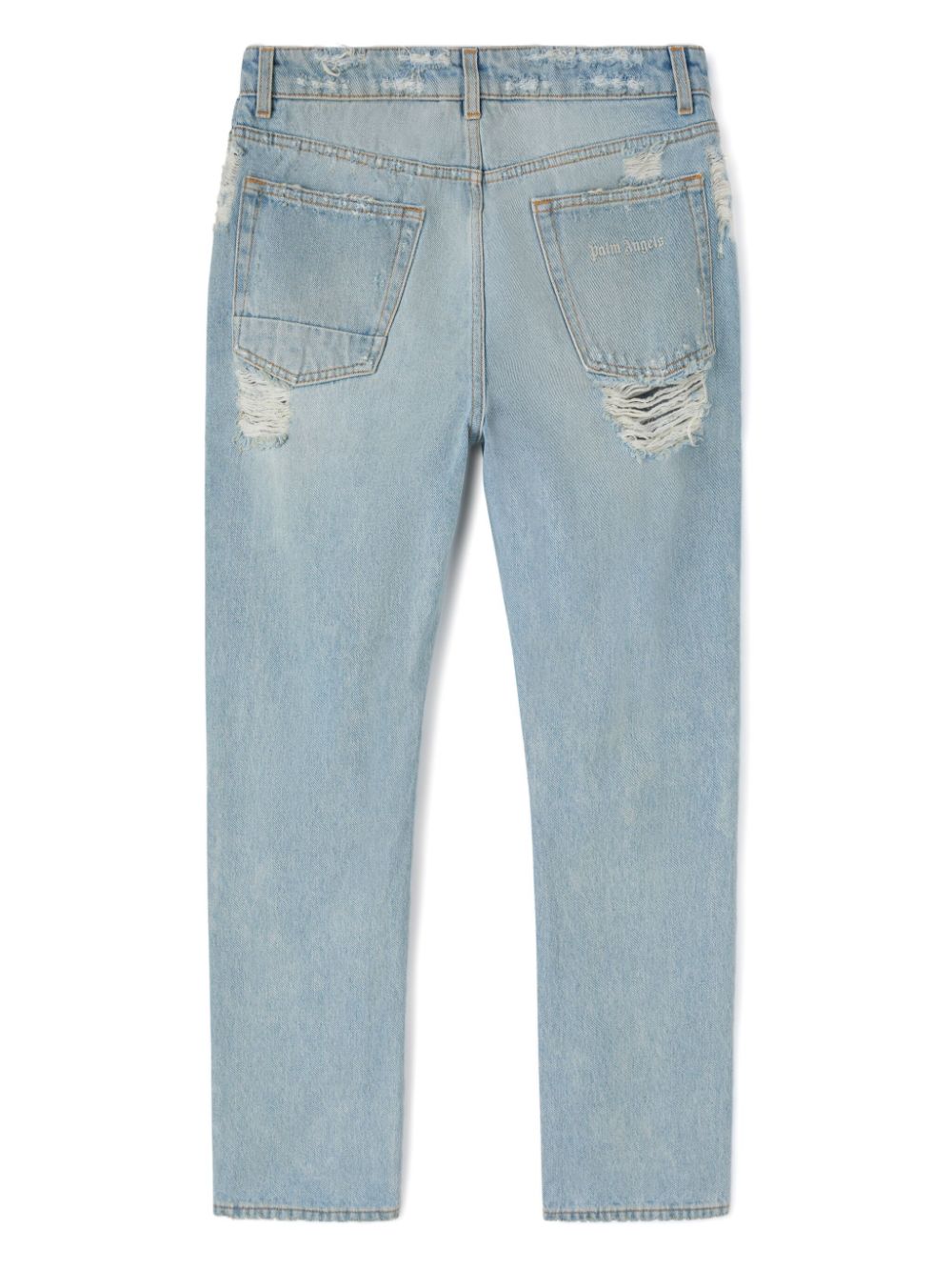 Ripped Straight-Leg Jeans