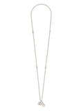 Logo-Plaque Pearl-Pendant Necklace