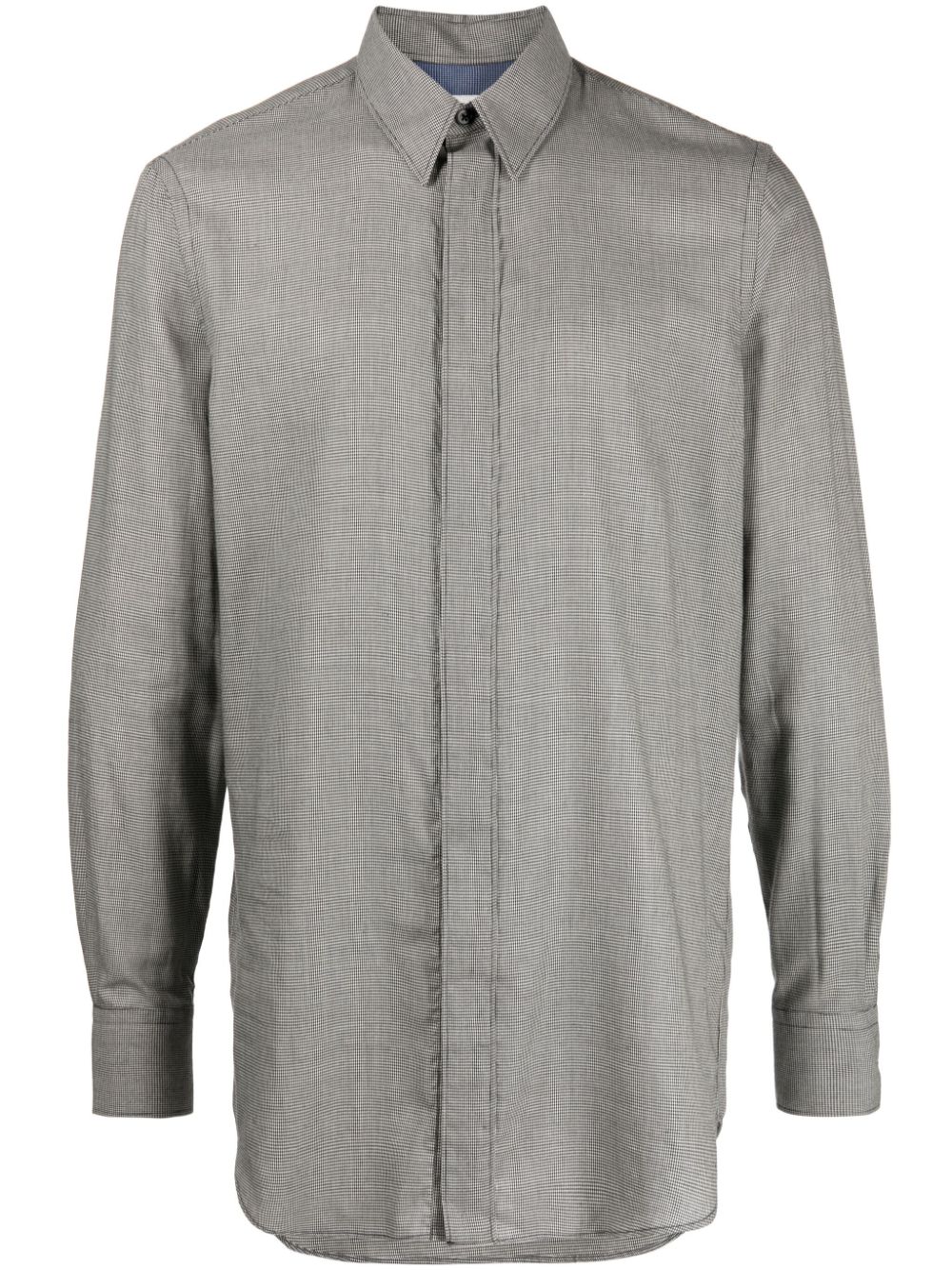 Fine-Check Cotton Blend Shirt