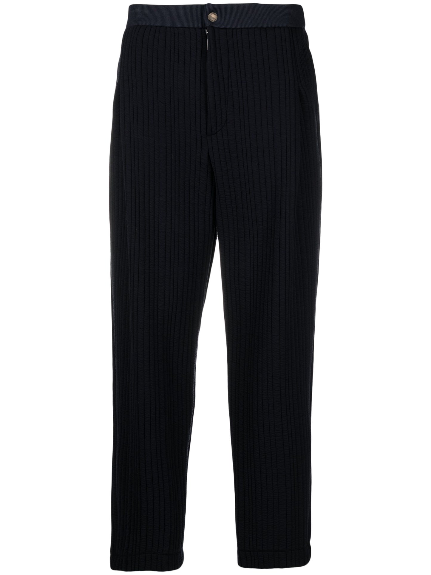 Pleated Quilted Tapered Trousers