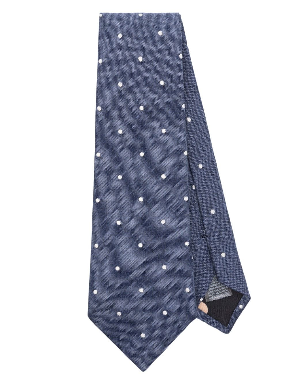 Polka Dot-Embroidered Twill-Weave Tie