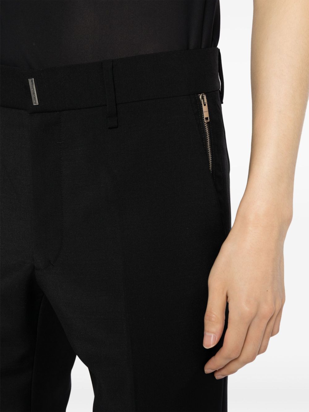 Pleat-Detail Straight-Leg Trousers