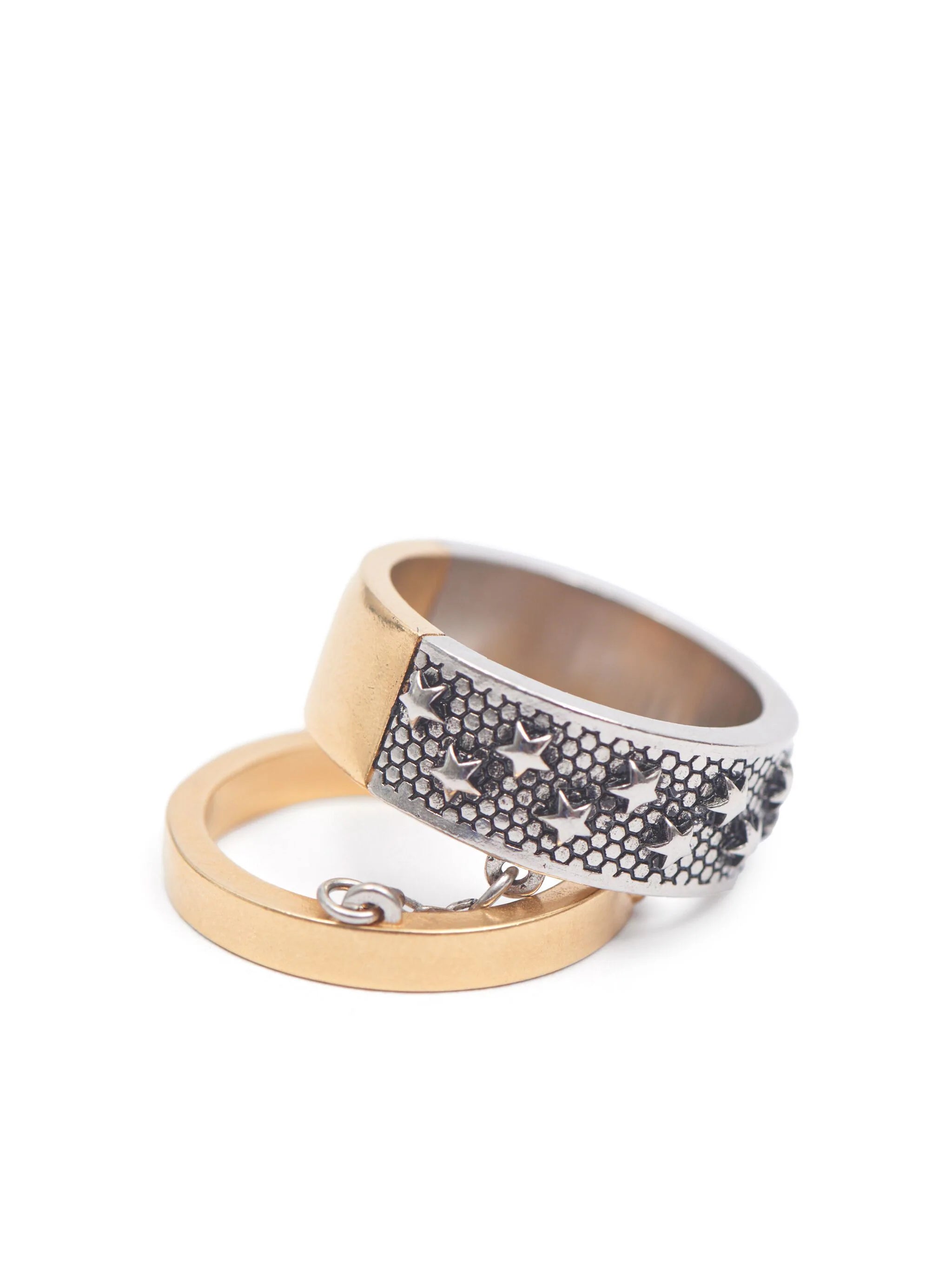 Two-Tone Double Star Ring