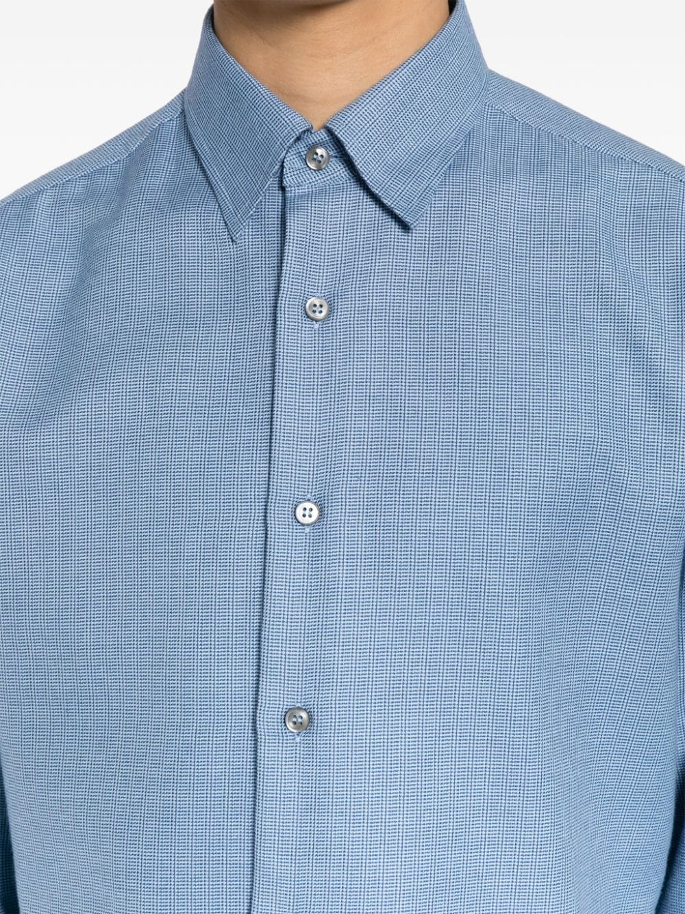 Long-Sleeve Cotton-Cashmere Shirt