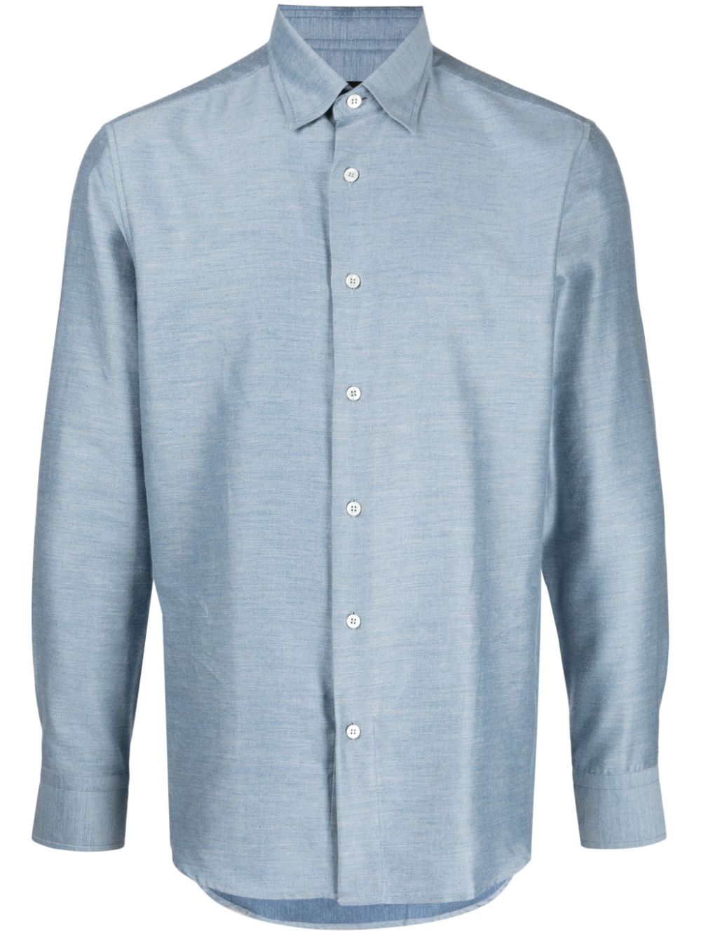 Long-Sleeve Cotton-Cashmere Shirt