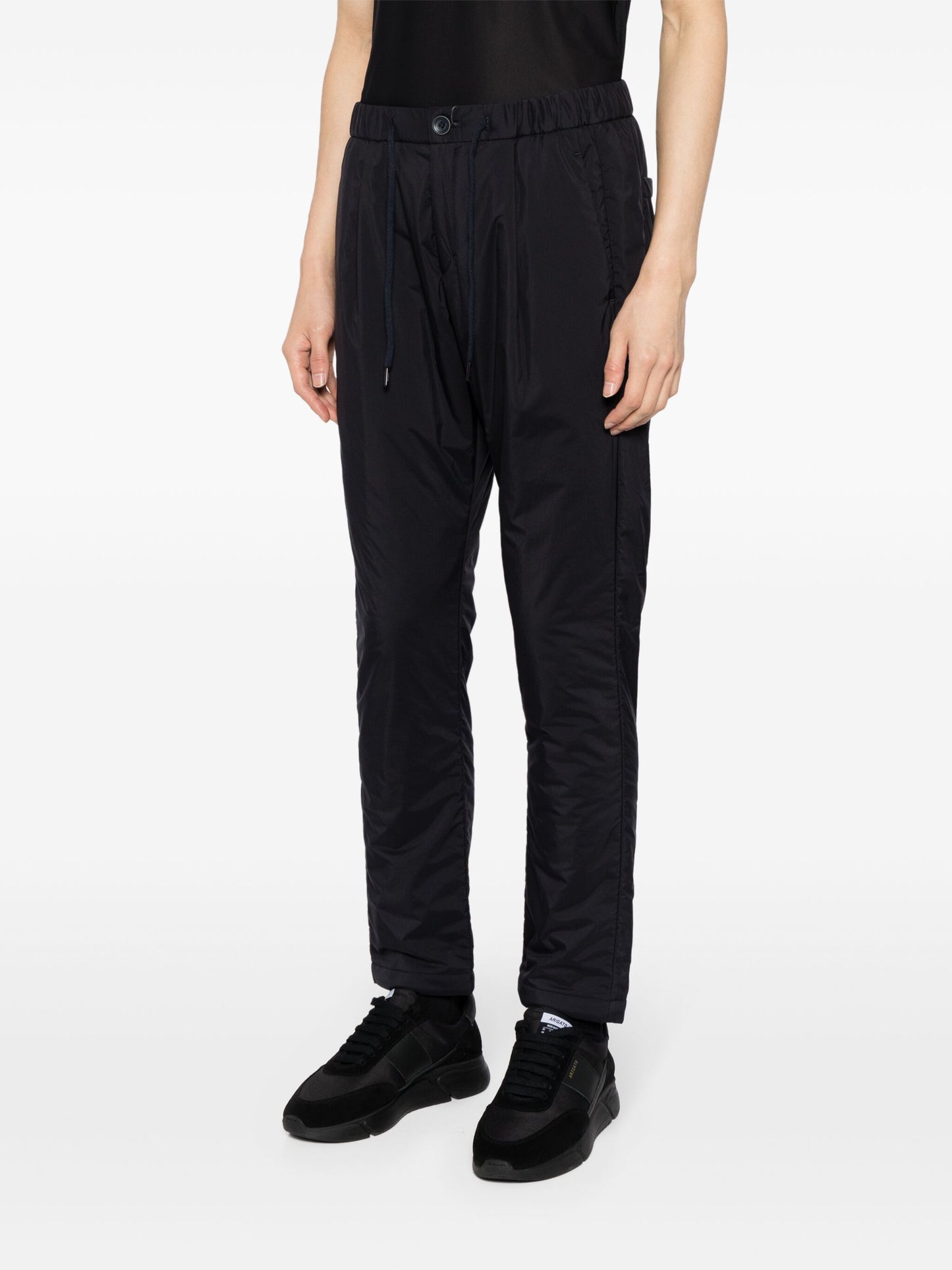 Elasticated-Waist Tapered Trousers