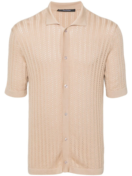 Pointelle-Knit Cotton Shirt