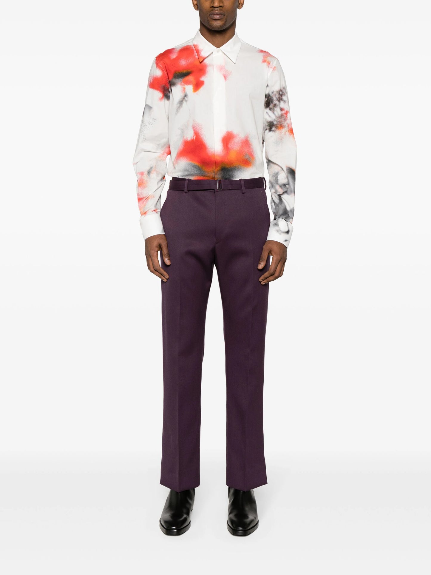 Obscured Flower Printed Shirt