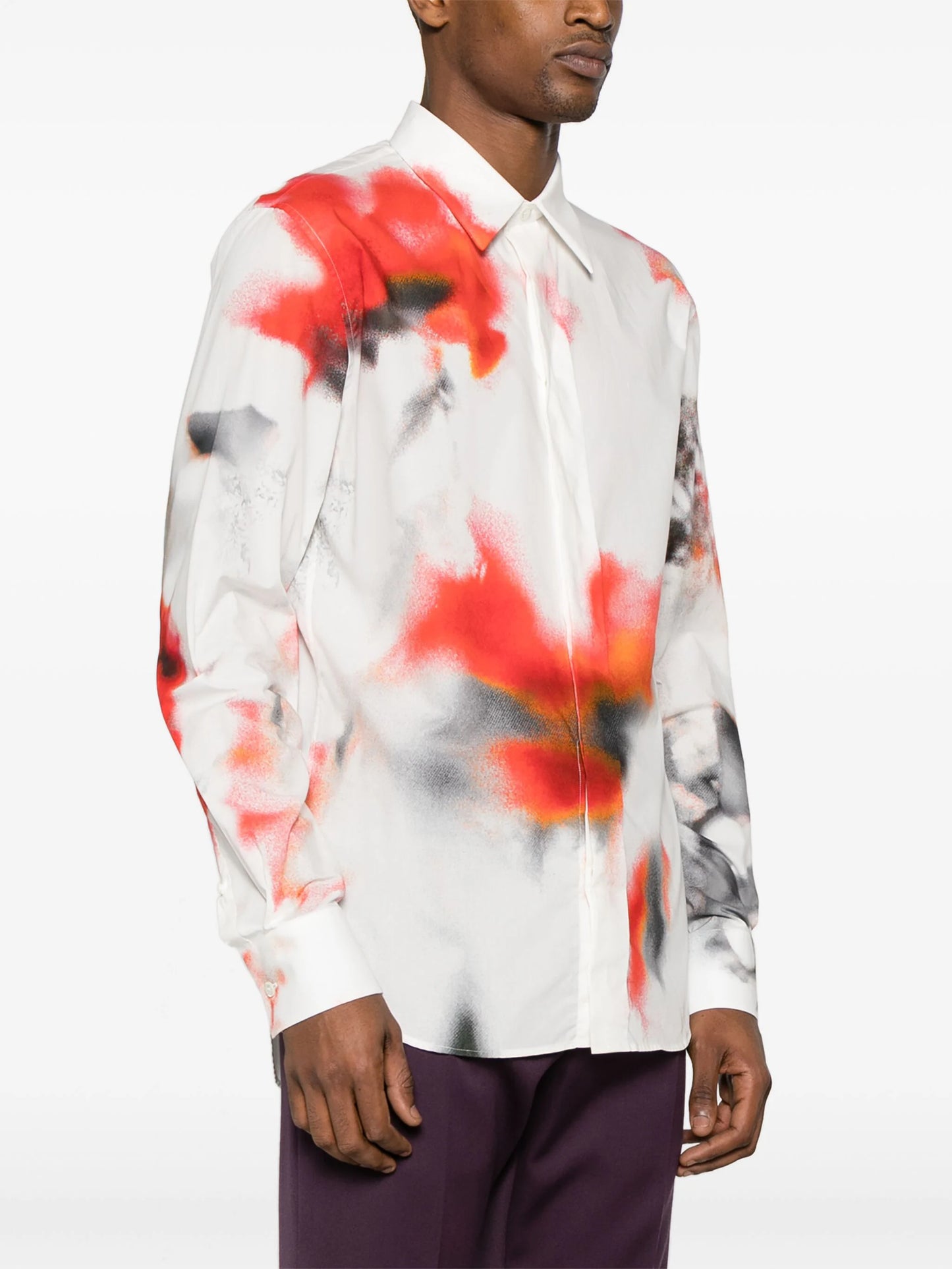 Obscured Flower Printed Shirt