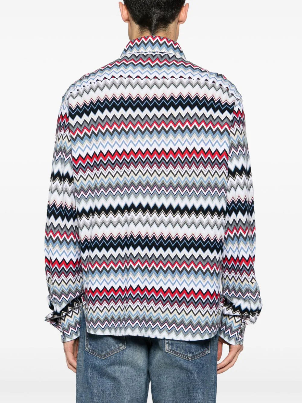 Chevron-Knit Cotton Shirt