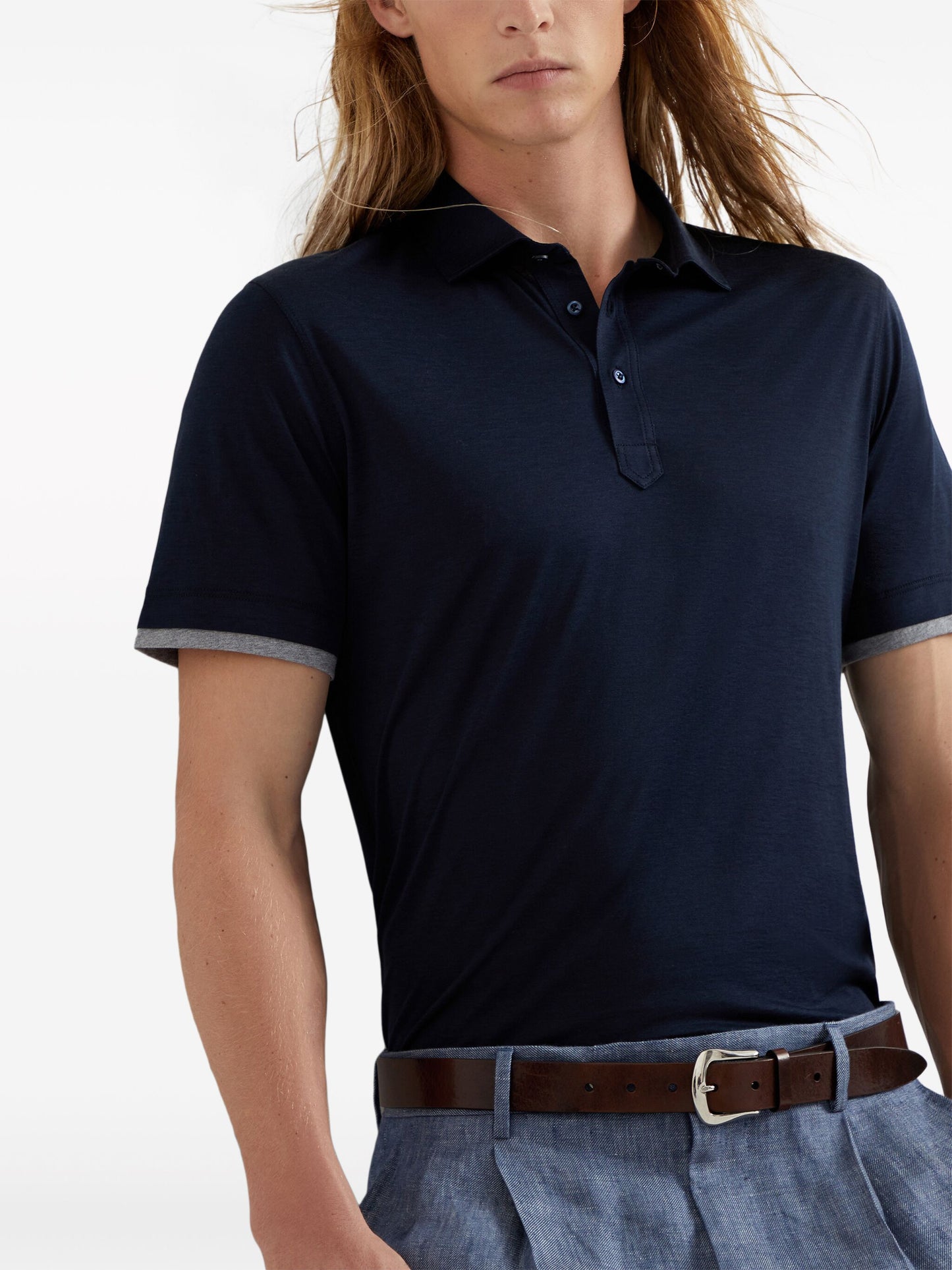 Layered-Effect Polo Shirt