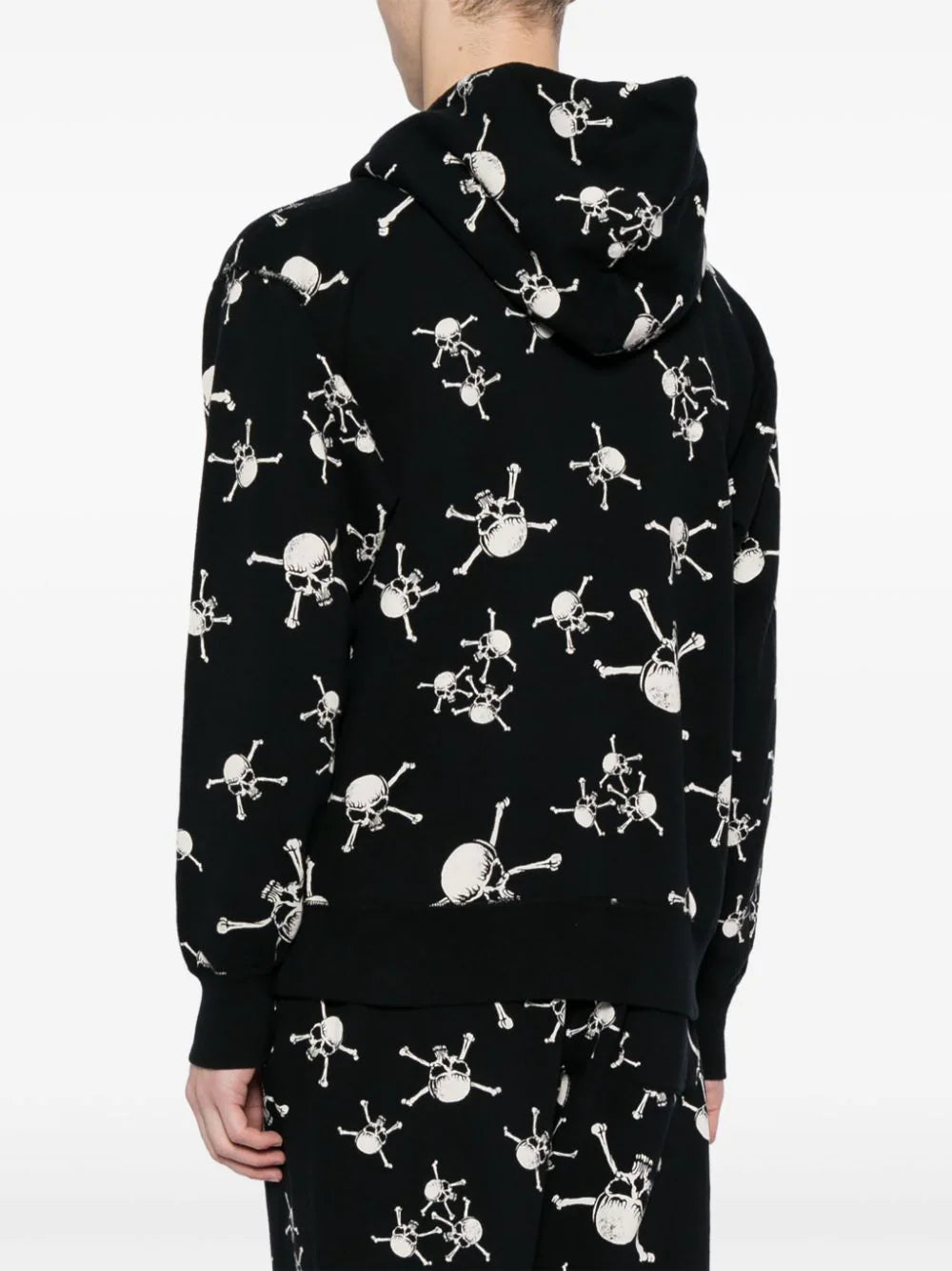 Skull-Print Cotton Hoodie