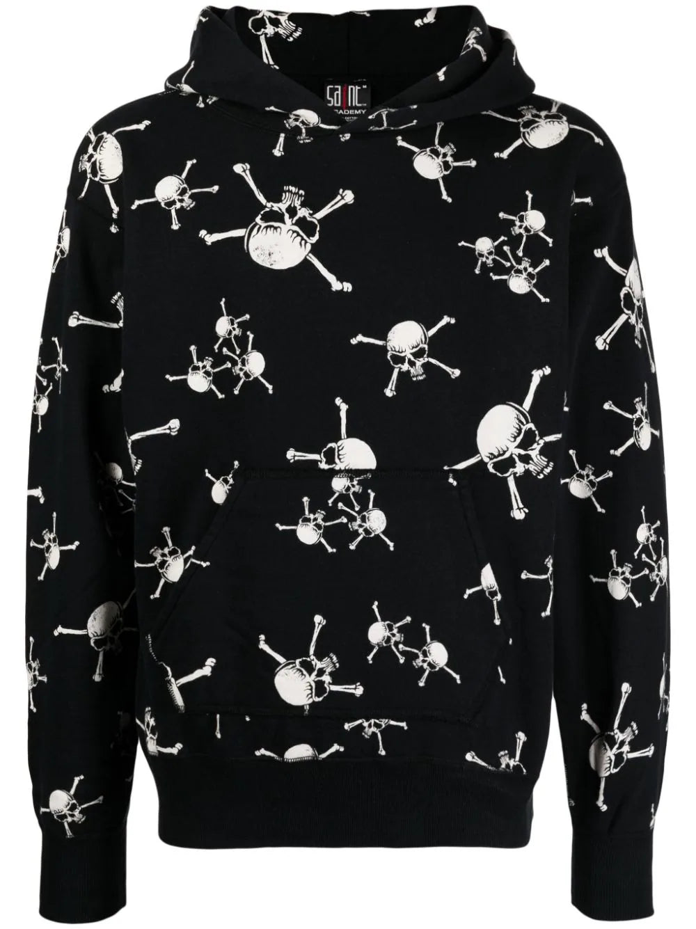 Skull-Print Cotton Hoodie