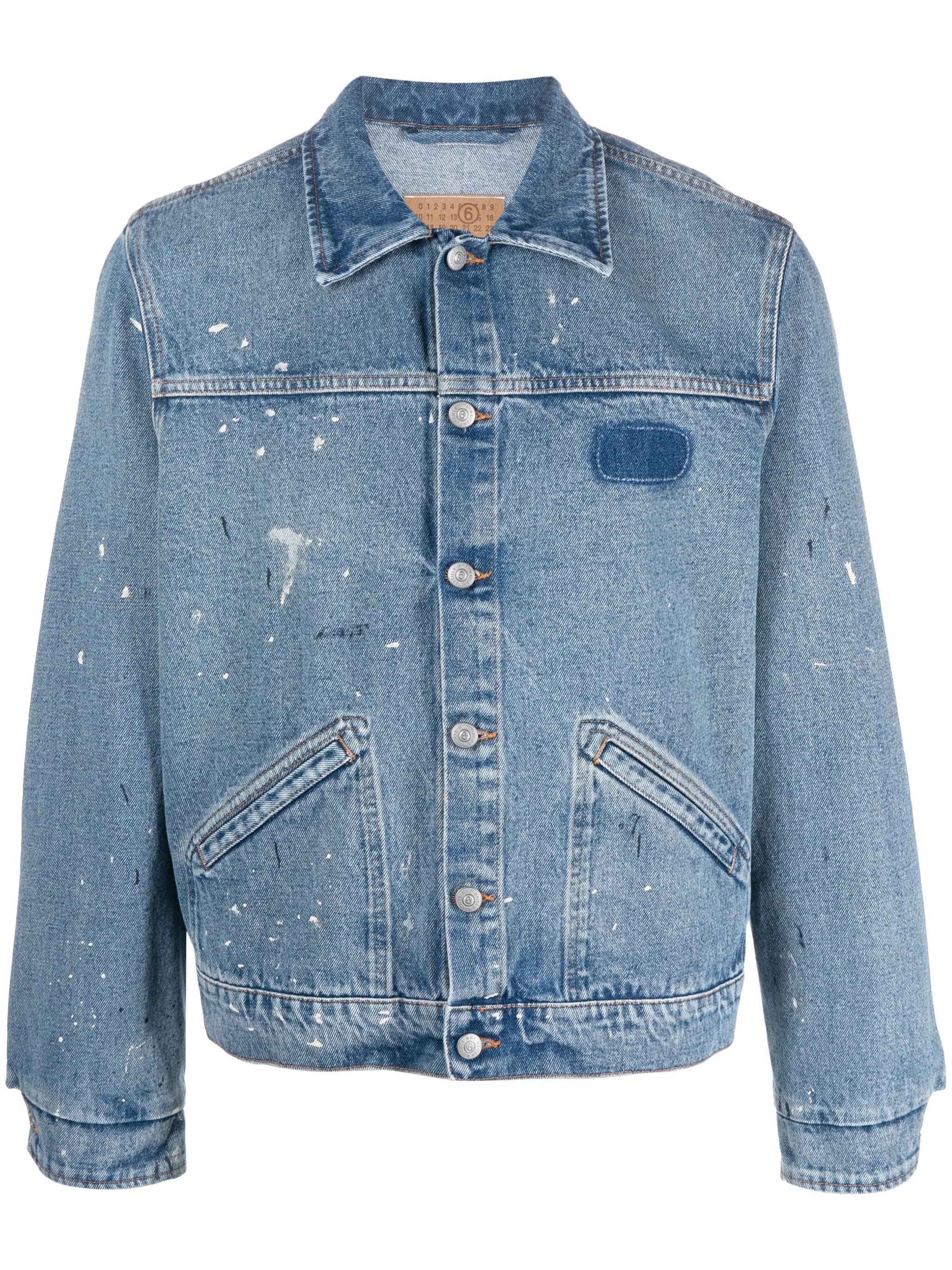 Paint-Splatter Denim Jacket