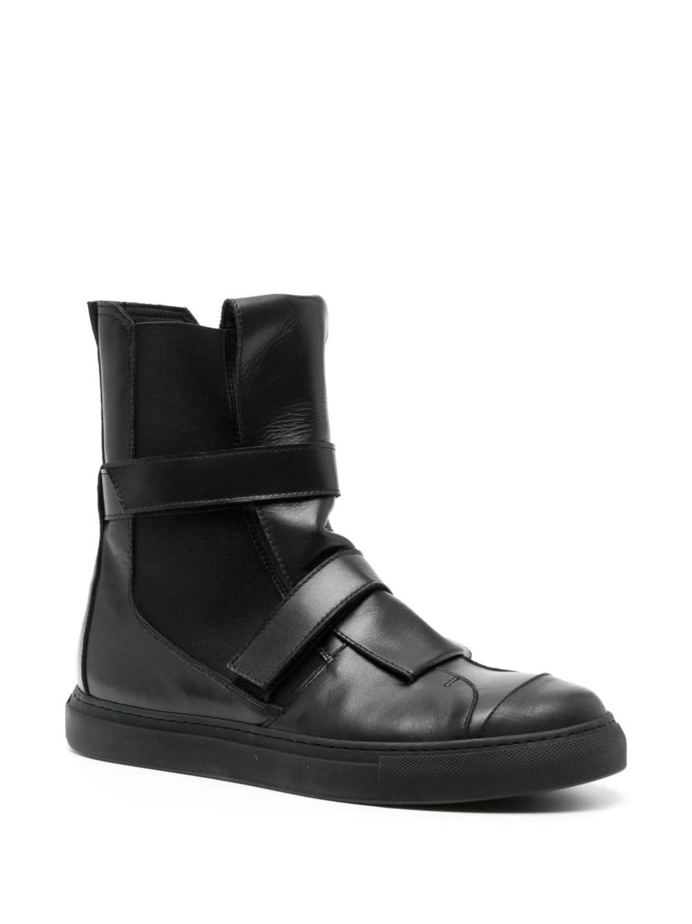 Touch-Strap High-Top Leather Sneakers