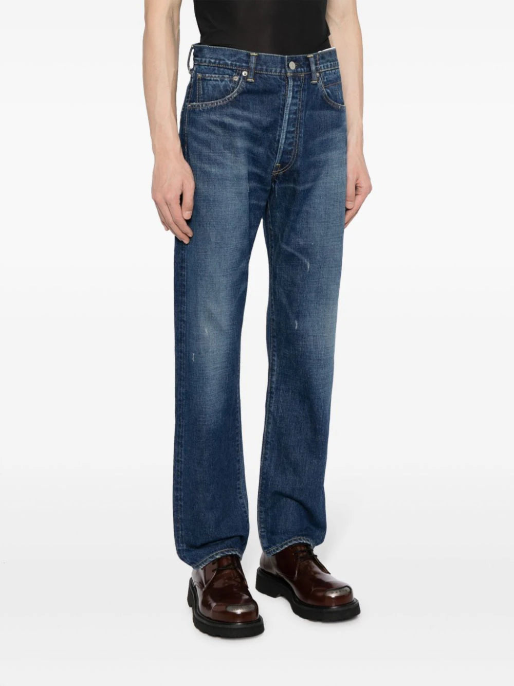 Mid-Rise Straight-Leg Jeans