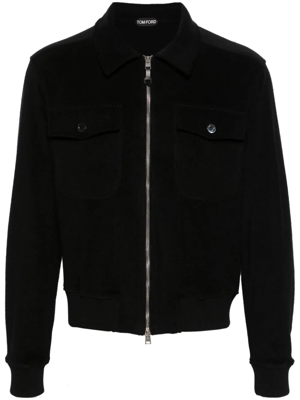 Towelling Zip-Up Shirt Jacket