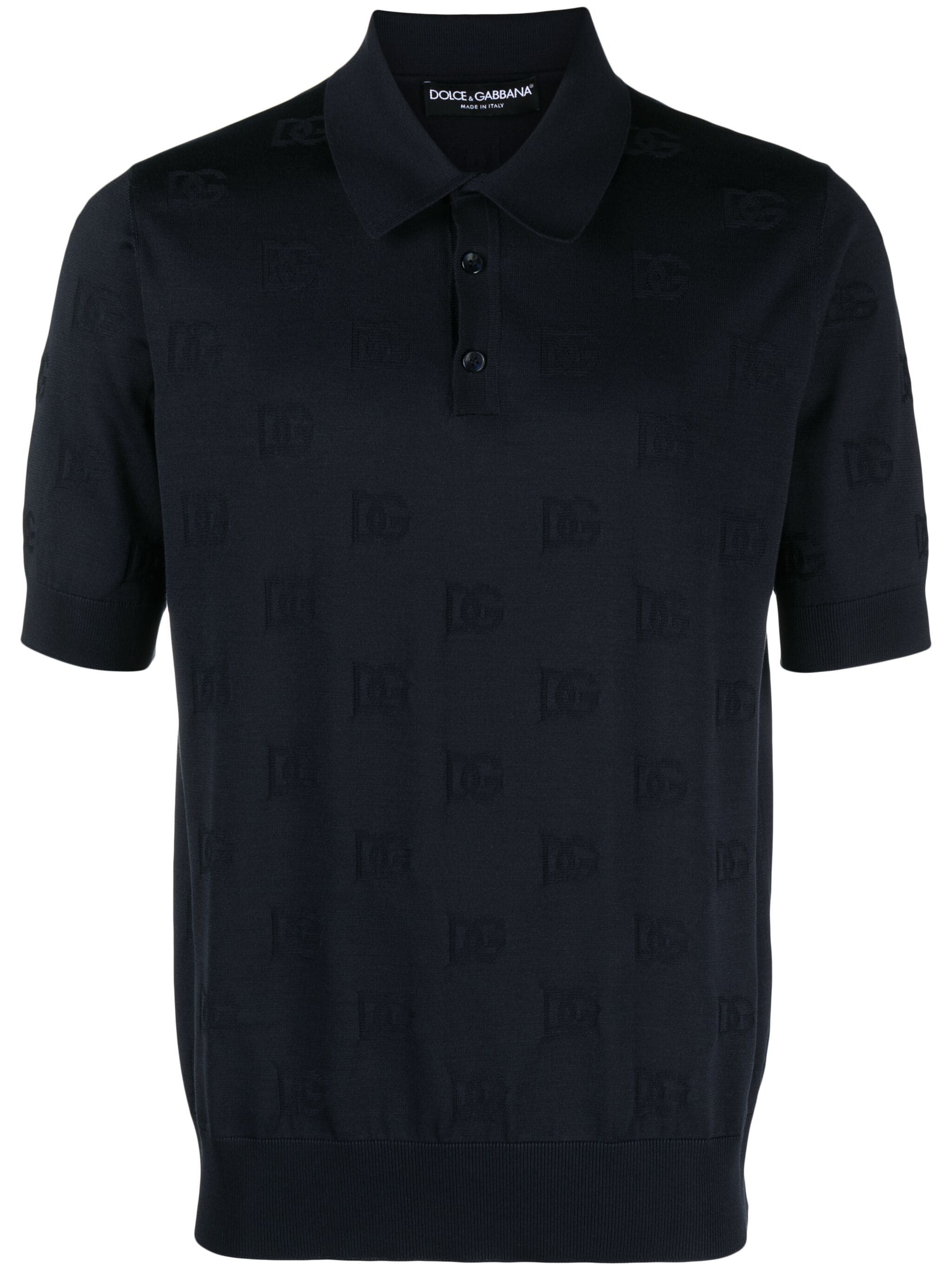 Logo-Jacquard Silk Polo Shirt