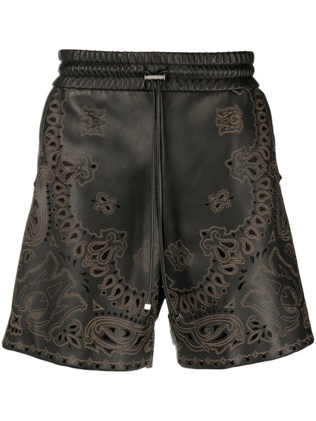 Bandana Leather Shorts