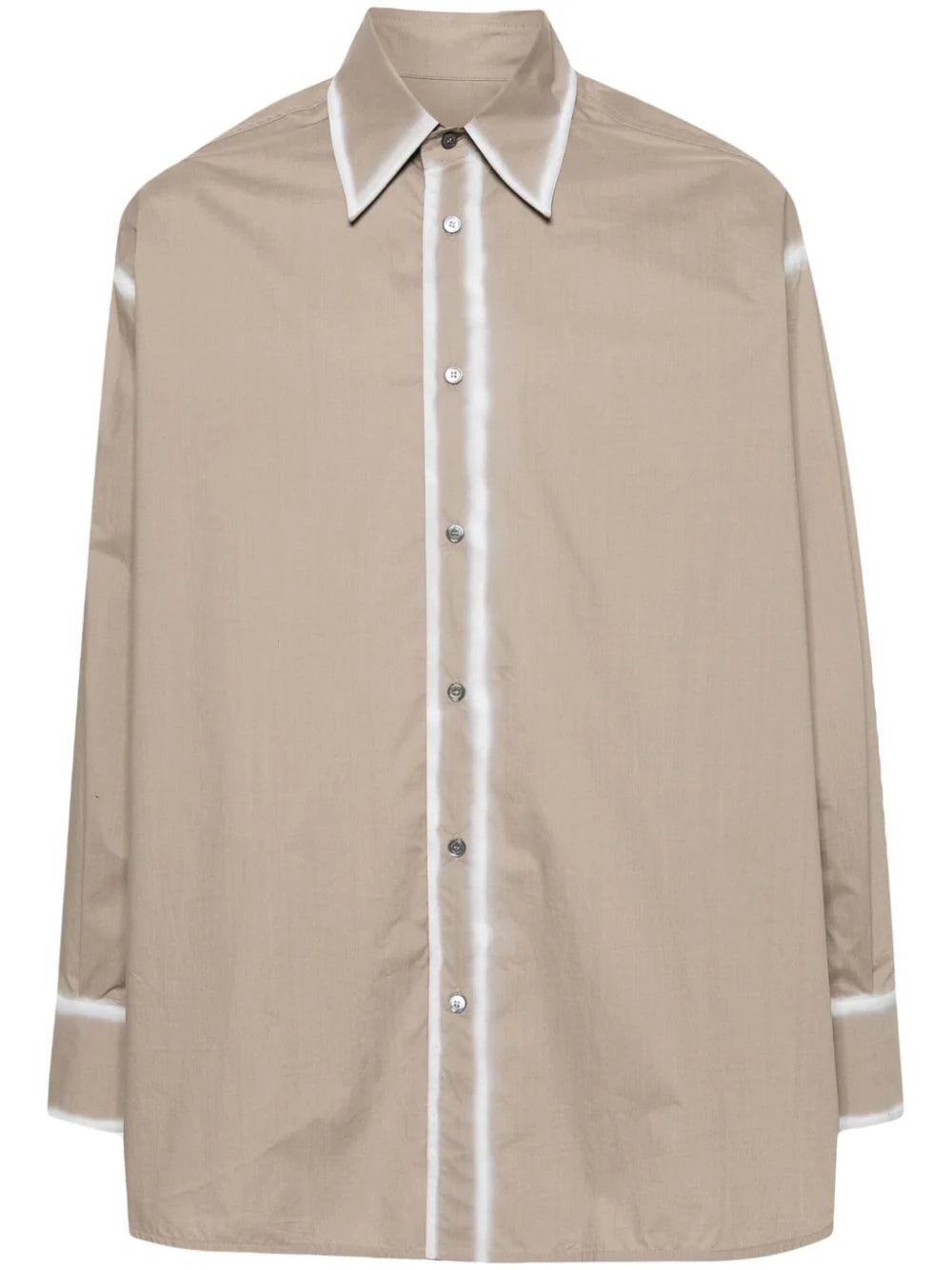 Contrasting-Trim Poplin Shirt