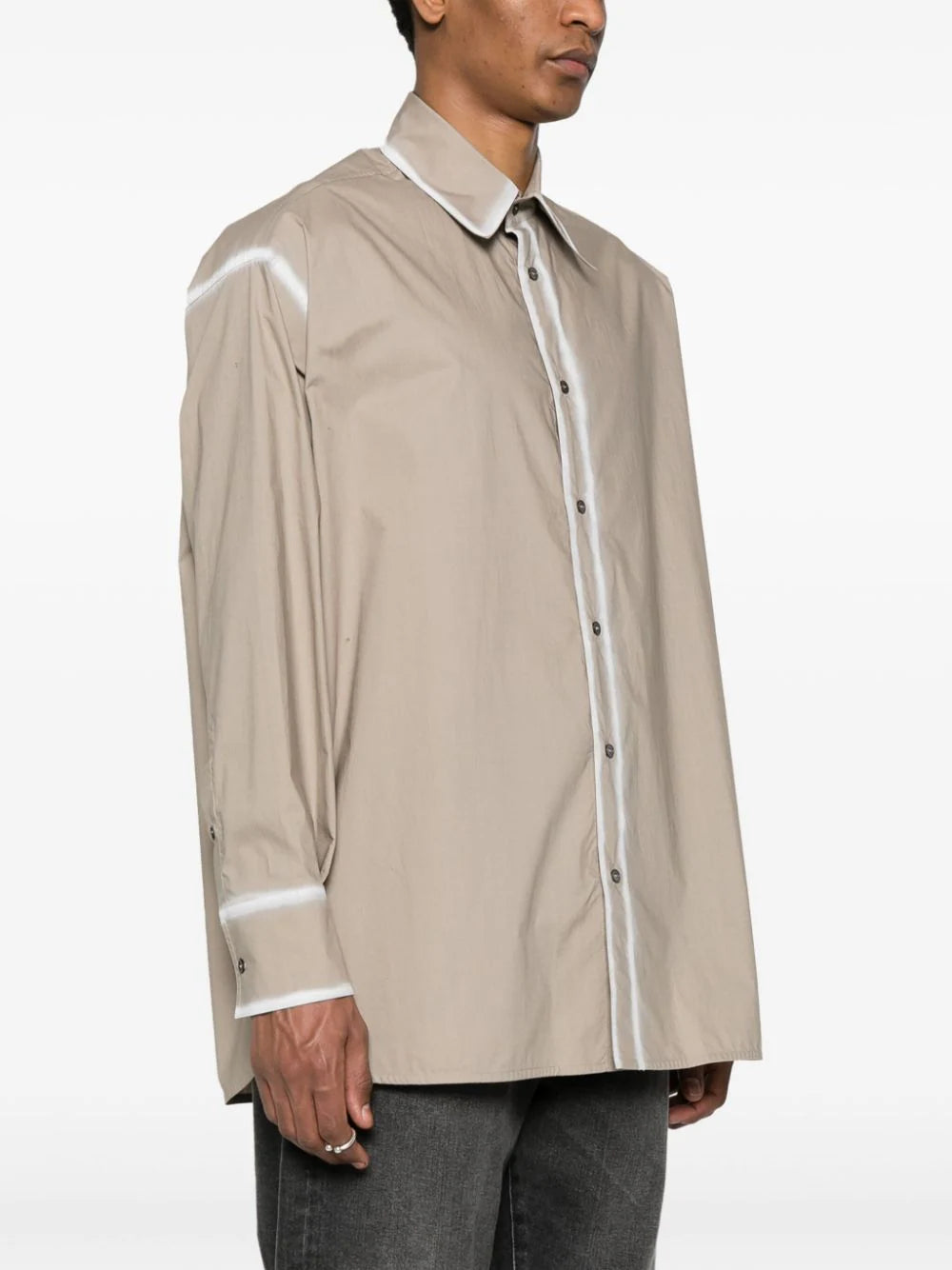 Contrasting-Trim Poplin Shirt