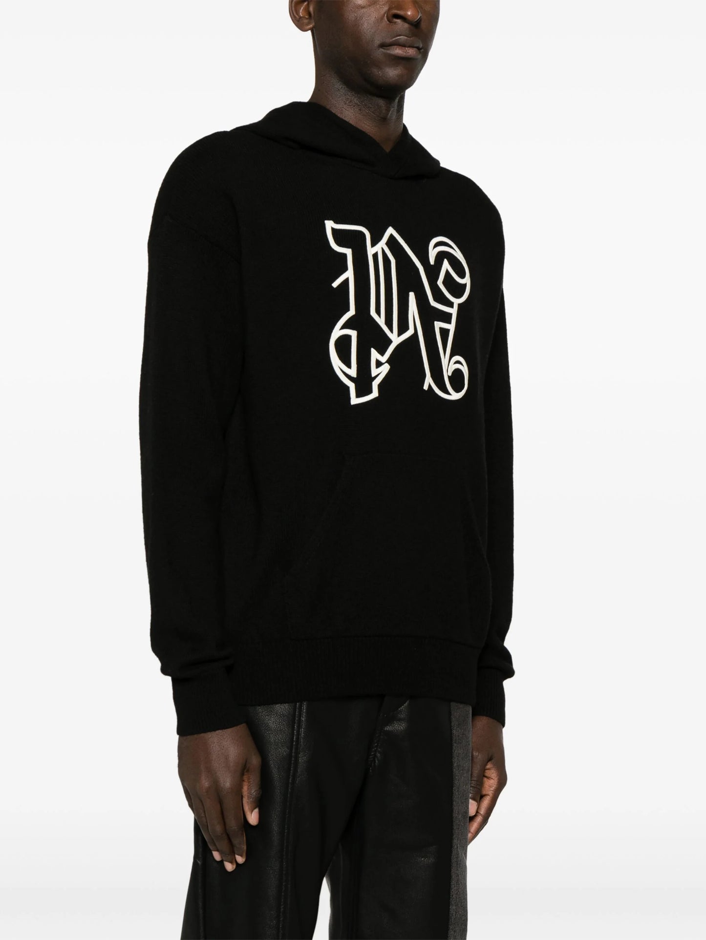 Monogram-Embroidered Knitted Hoodie