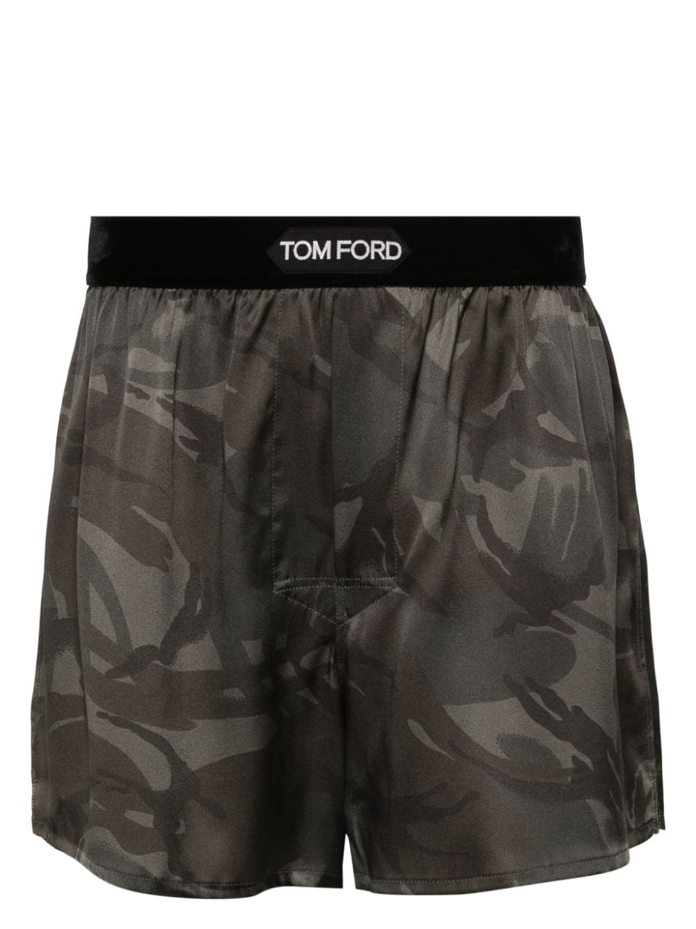 Camouflage-Pattern Silk Boxer Briefs