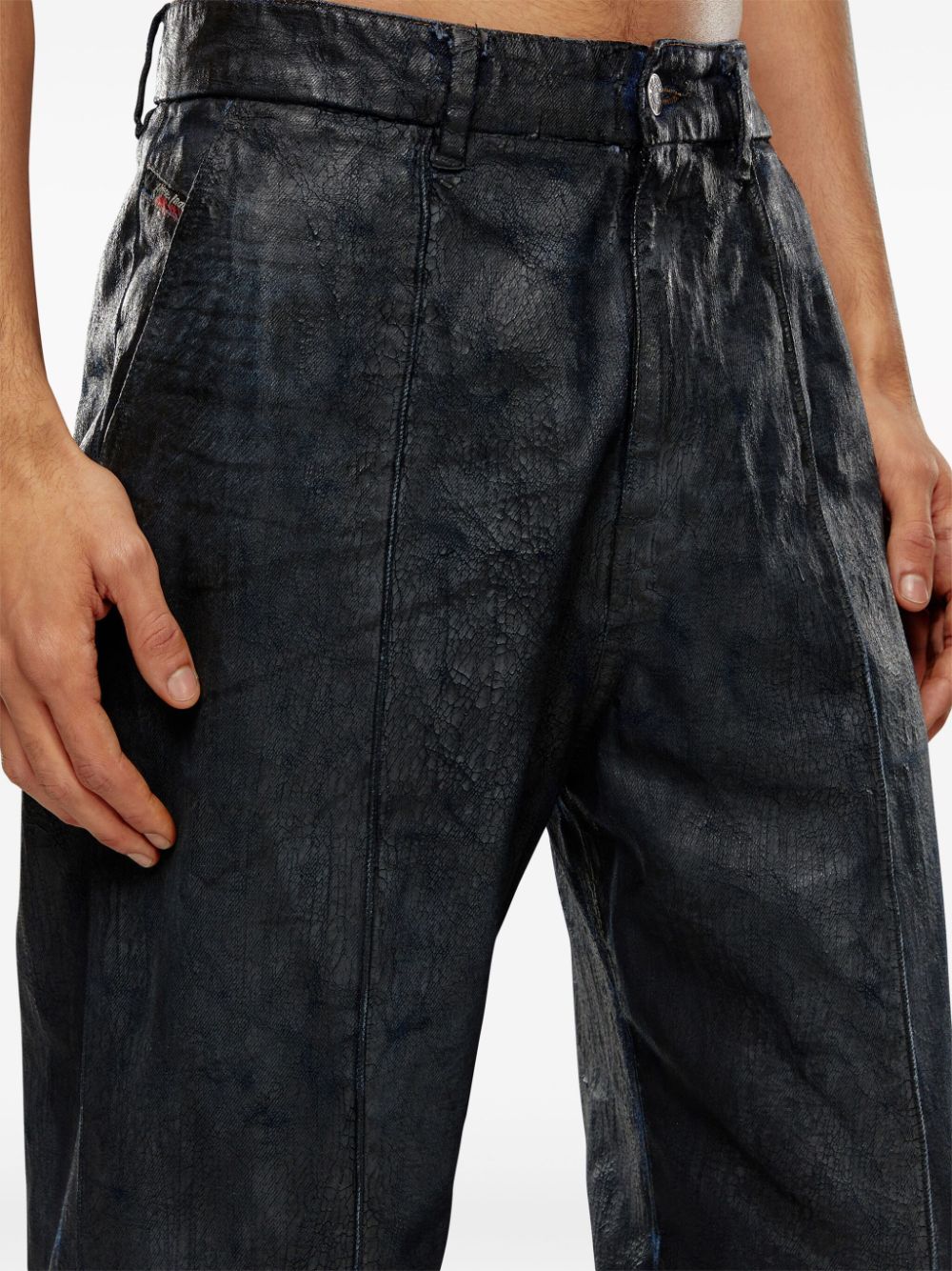 D-Chino-Work Coated Straight-Leg Jeans