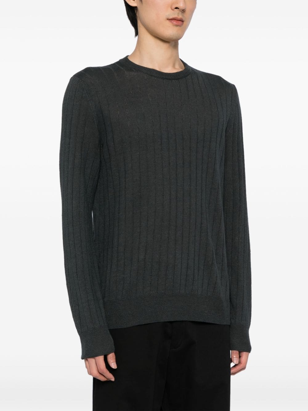 Ribbed-Knit Linen-Cotton Jumper