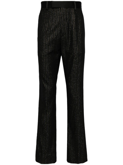 Pinstriped Wool-Blend Trousers