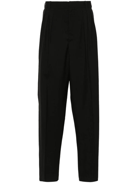 Wool Pleated Tailored Trousers