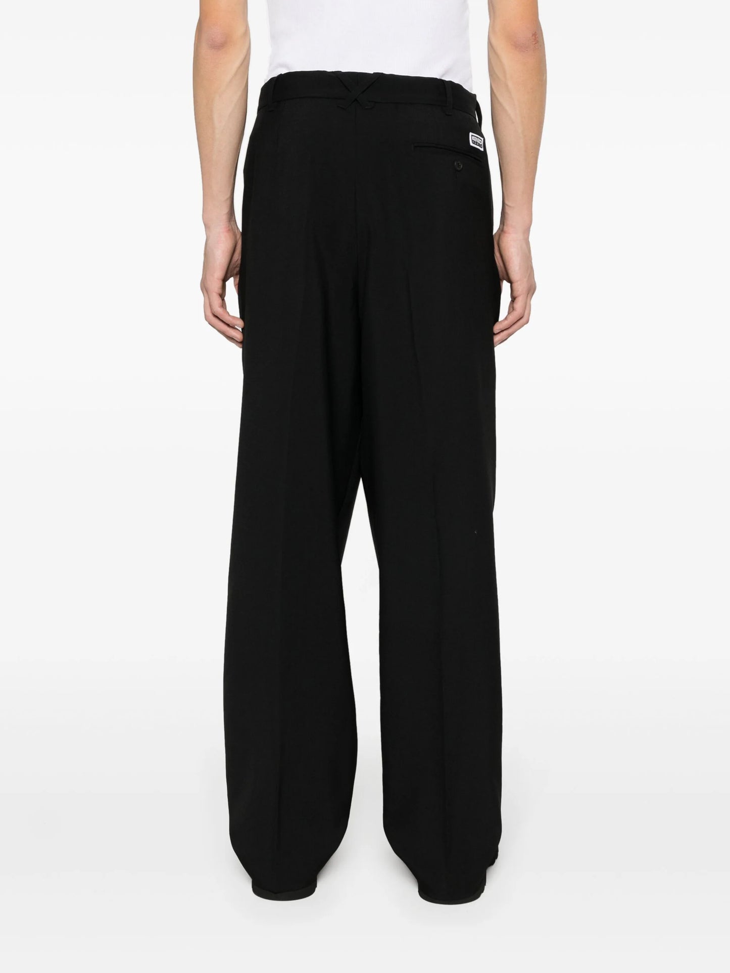 Wool Pleated Tailored Trousers