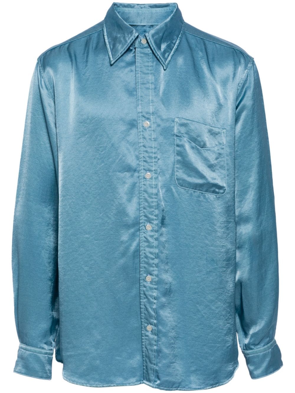 Long-Sleeved Satin Shirt