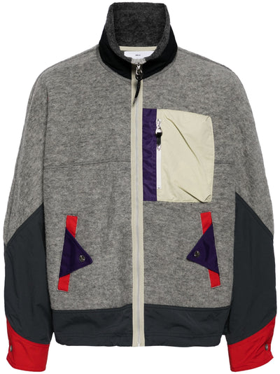 Colour-Block Panelled Bomber Jacket