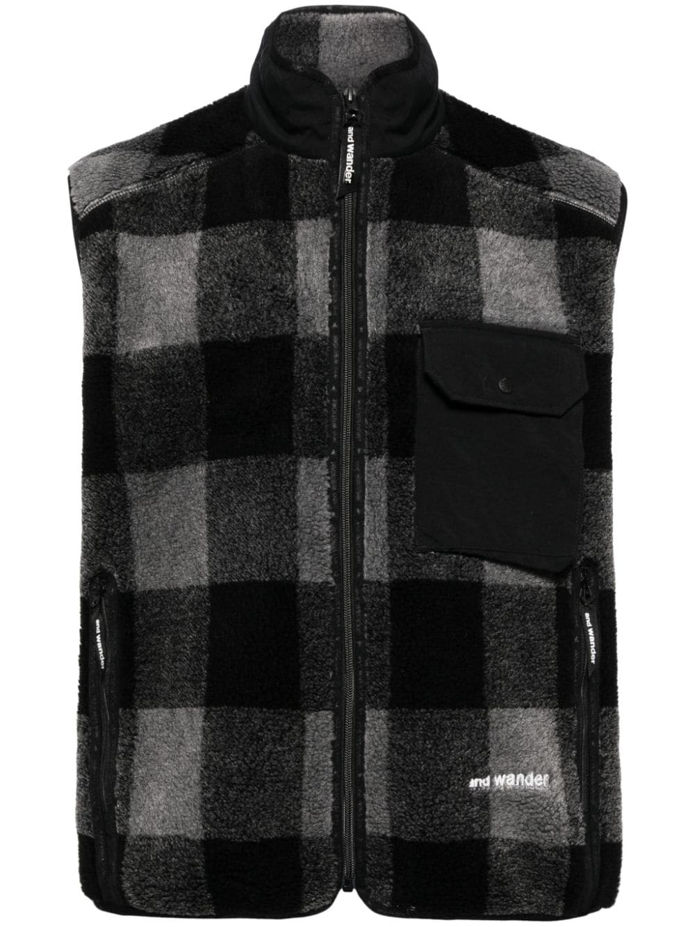 Check-Print Fleece Gilet