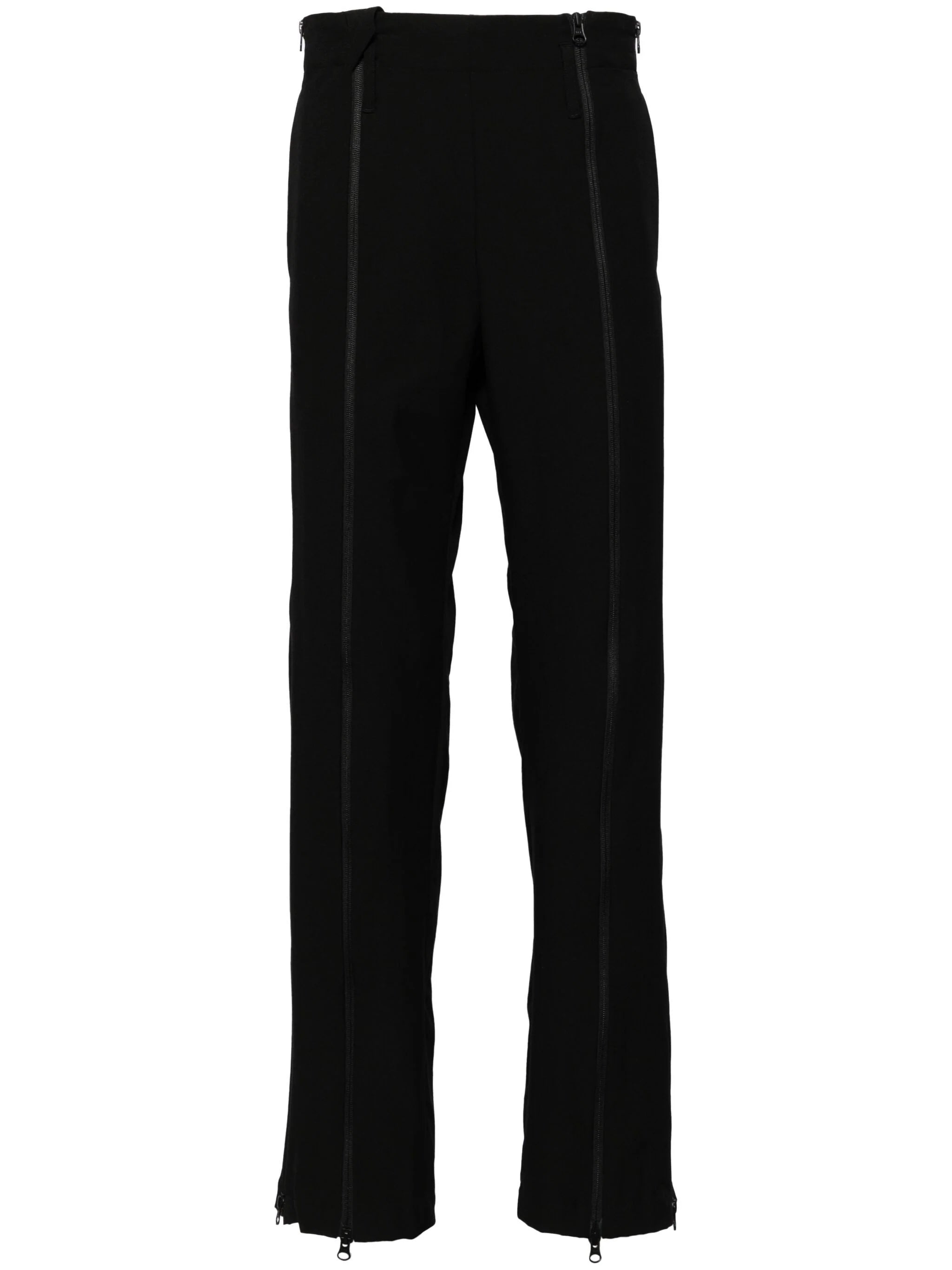 Zip-Up Cotton-Blend Trousers