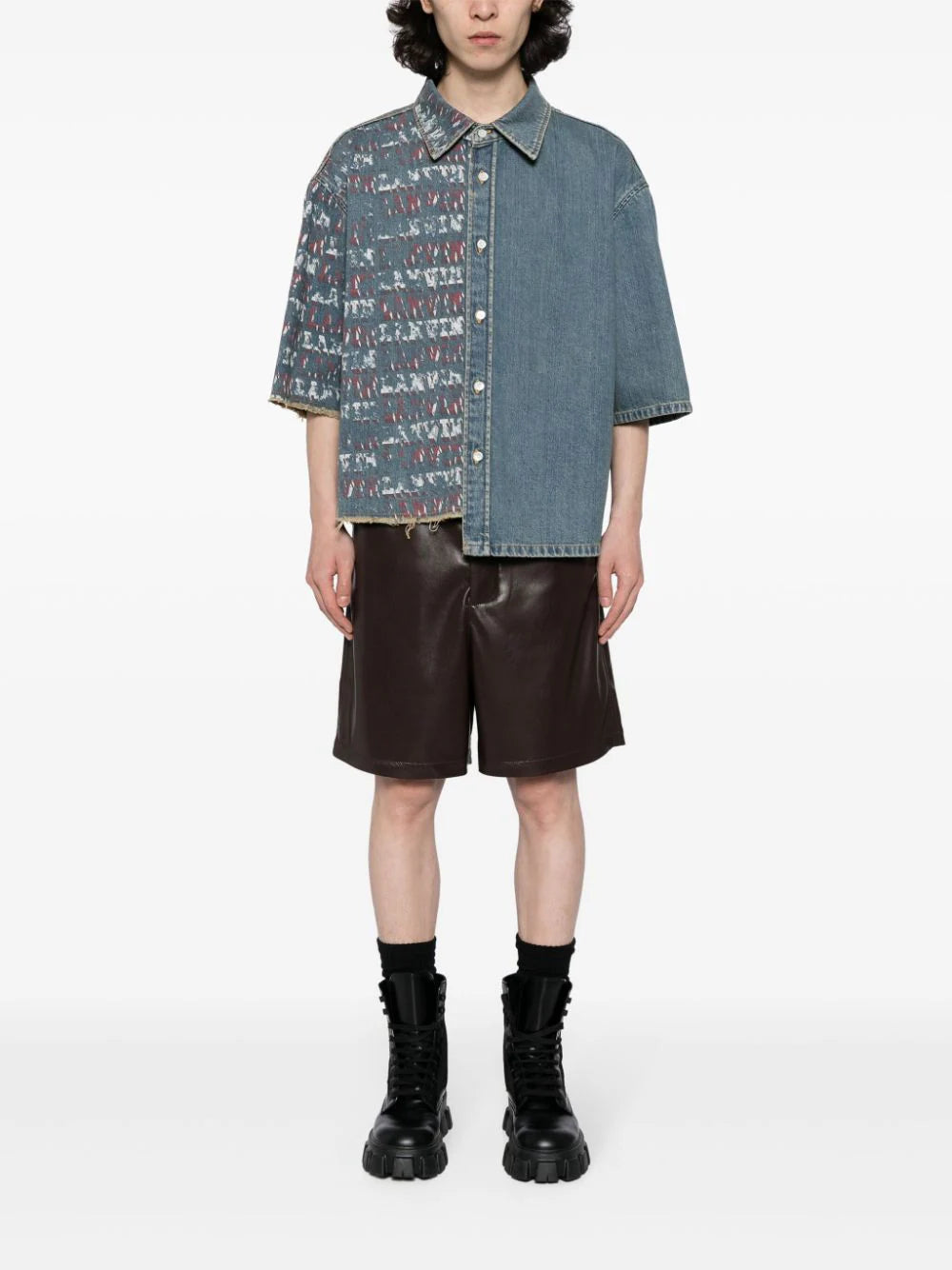 X Future Asymmetric Denim Shirt