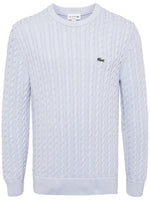Logo-Embroidered Cable-Knit Jumper