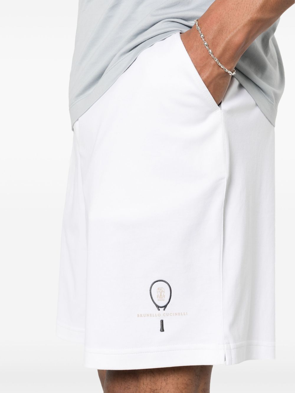 Embroidered-Logo Cotton Shorts