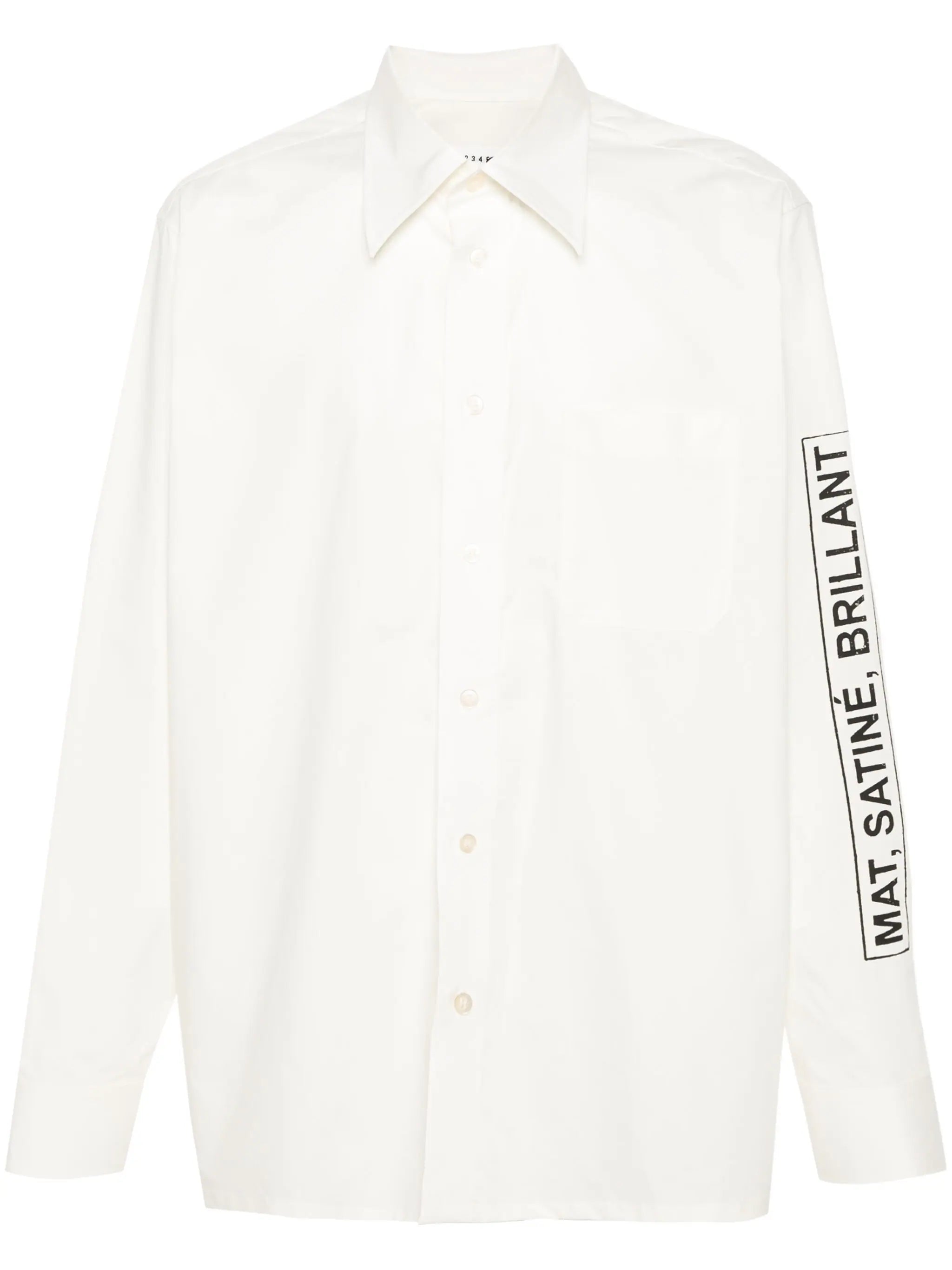 Slogan-Print Poplin Shirt