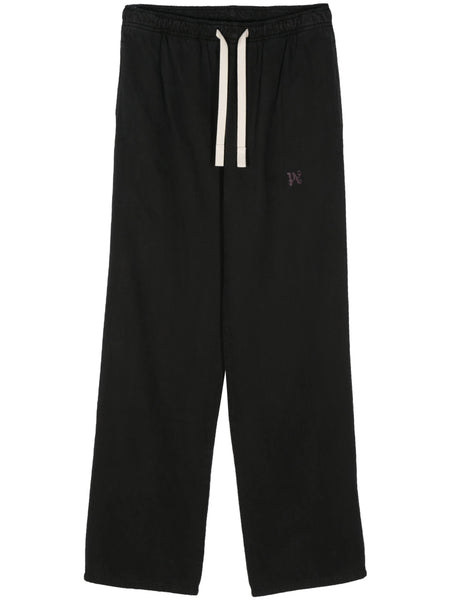 Monogram-Embroidered Straight Trousers