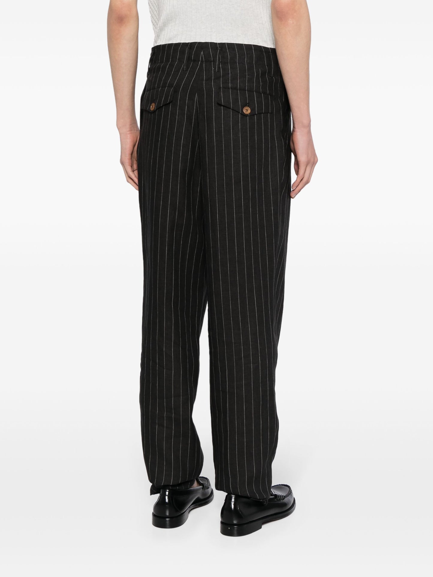 Pinstripe Linen Trousers